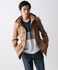 MKJGC12190 MK MICHEL KLEIN HOMME(MKミッシェルクランオム) 【ON/OFF対応】フードショートコート/サテンリバーストレッチ ベージュ