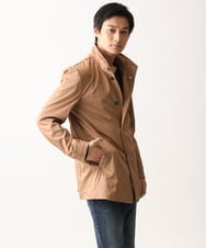 MKJGC12190 MK MICHEL KLEIN HOMME(MKミッシェルクランオム) 【ON/OFF対応】フードショートコート/サテンリバーストレッチ ベージュ