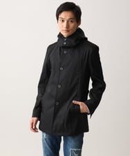 MKJGC12190 MK MICHEL KLEIN HOMME(MKミッシェルクランオム) 【ON/OFF対応】フードショートコート/サテンリバーストレッチ ブラック