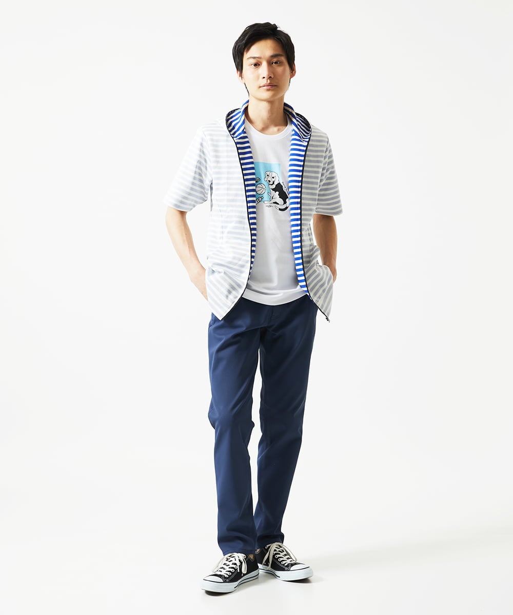 MKJGC17110 MK MICHEL KLEIN HOMME(MKミッシェルクランオム) パーカー / バッグリップボーダー ブルー