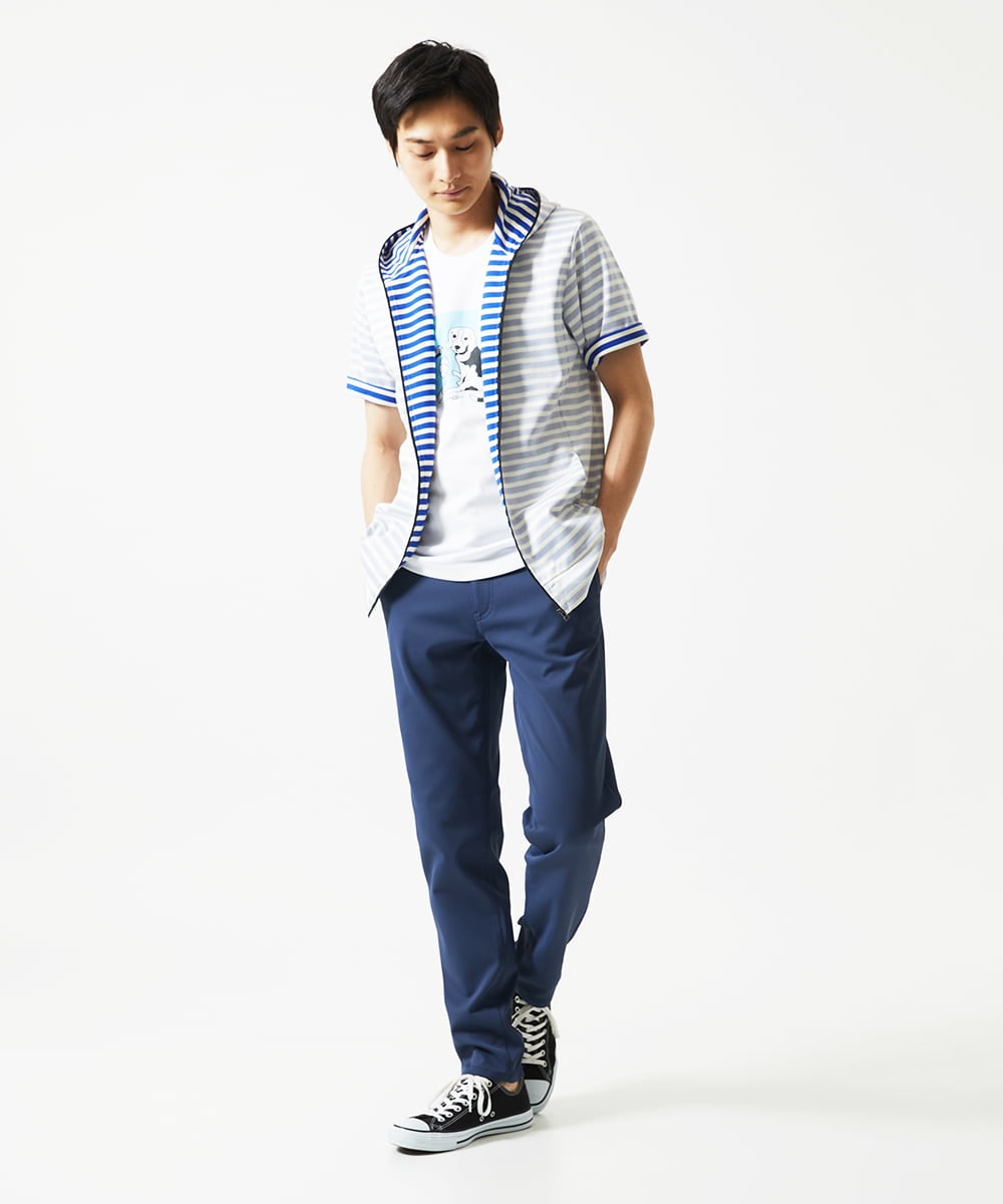 MKJGC17110 MK MICHEL KLEIN HOMME(MKミッシェルクランオム) パーカー / バッグリップボーダー ブルー
