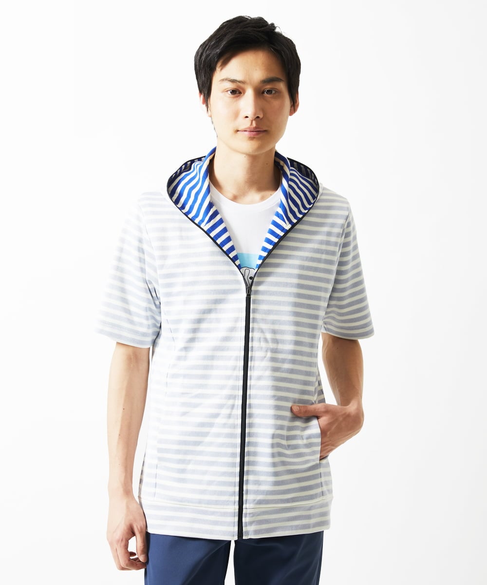 MKJGC17110 MK MICHEL KLEIN HOMME(MKミッシェルクランオム) パーカー / バッグリップボーダー ブルー