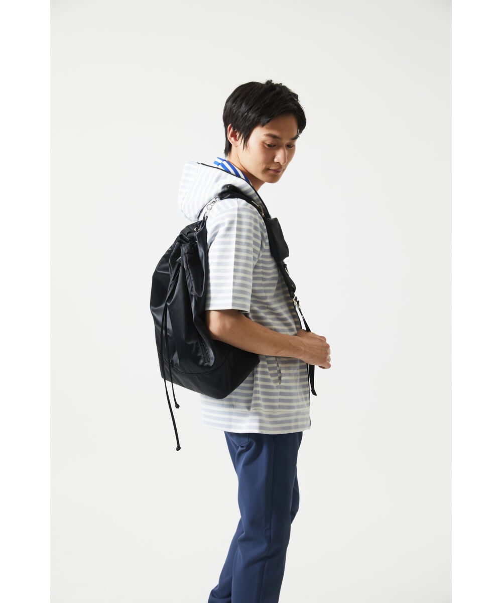 MKJGC17110 MK MICHEL KLEIN HOMME(MKミッシェルクランオム) 【吸水性・伸縮性◎】バッグリップボーダーパーカー ブルー