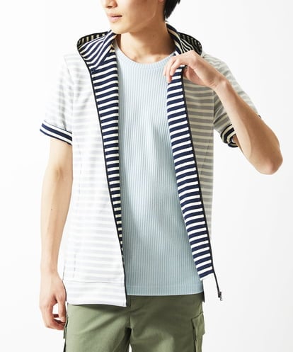 MKJGC17110 MK MICHEL KLEIN HOMME パーカー / バッグリップボーダー