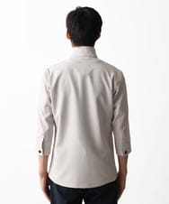 MKJGC66180 MK MICHEL KLEIN HOMME(MKミッシェルクランオム) 七分袖ミリタリーシャツ / リネンタッチ ライトグレー