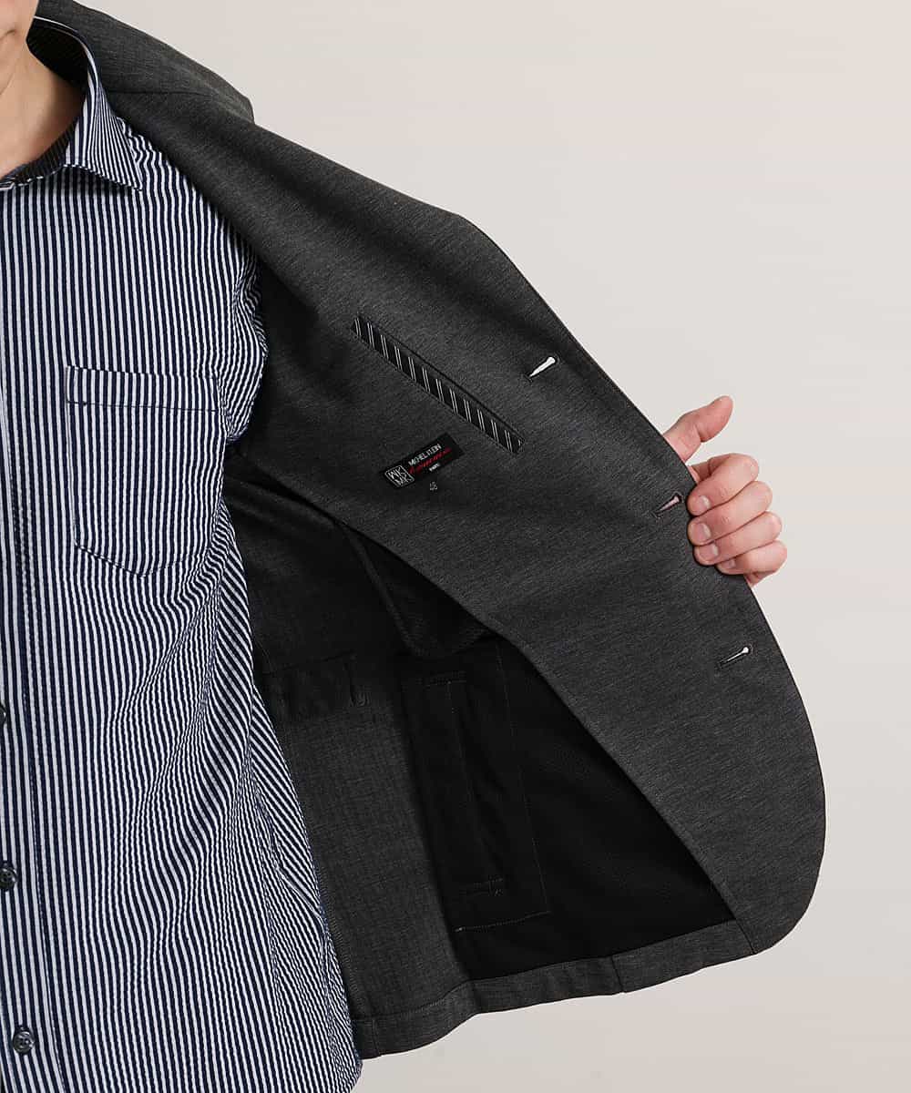 MKJGM64150 MK MICHEL KLEIN HOMME(MKミッシェルクランオム) 【男の黒ジャケット】コンパクトシルキージャケット ダークグレー