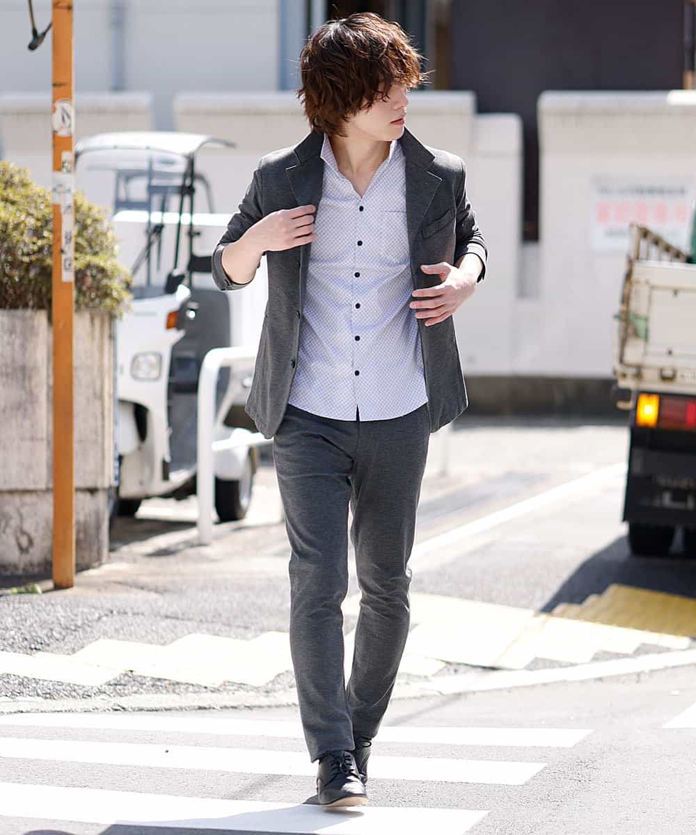 MKJGM64150 MK MICHEL KLEIN HOMME(MKミッシェルクランオム) 【男の黒ジャケット】コンパクトシルキージャケット ダークグレー