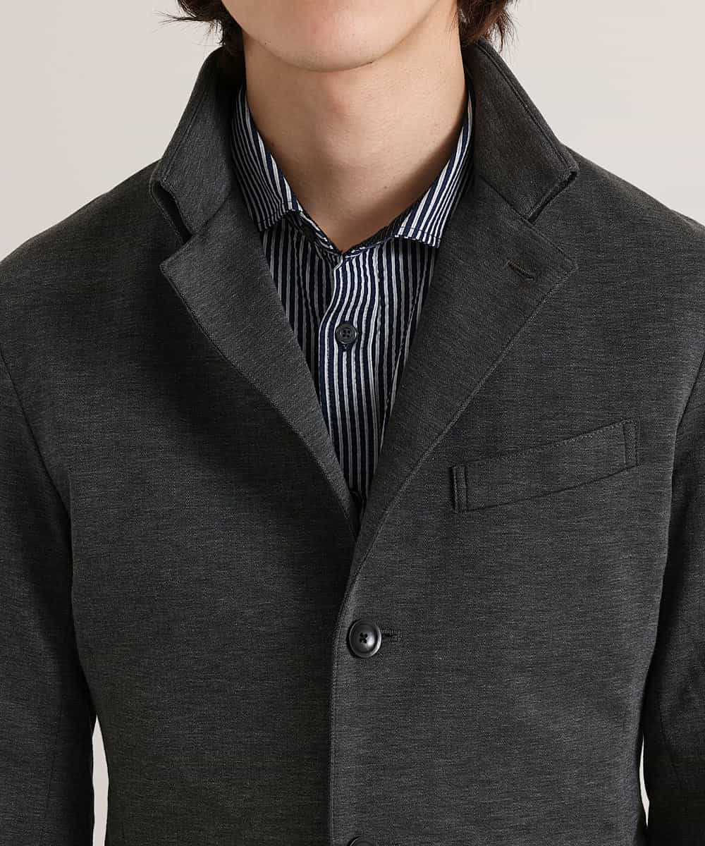MKJGM64150 MK MICHEL KLEIN HOMME(MKミッシェルクランオム) 【男の黒ジャケット】コンパクトシルキージャケット ダークグレー