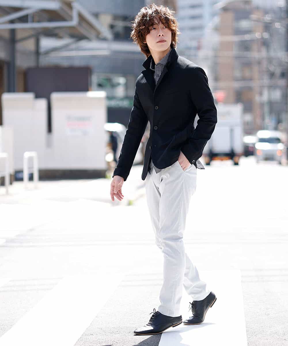 MKJGM64150 MK MICHEL KLEIN HOMME(MKミッシェルクランオム) 【男の黒ジャケット】コンパクトシルキージャケット ブラック