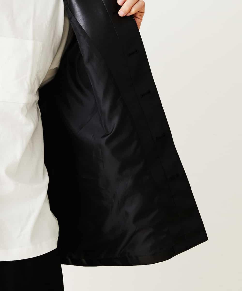 MKJGO41090 MK MICHEL KLEIN HOMME(MKミッシェルクランオム) WEB限定商品 春に着れるフェイクレザーブルゾン ブラック(94)