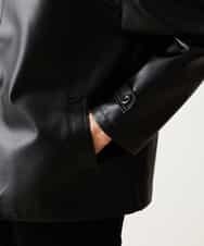MKJGO41090 MK MICHEL KLEIN HOMME(MKミッシェルクランオム) WEB限定商品 春に着れるフェイクレザーブルゾン ブラック(94)