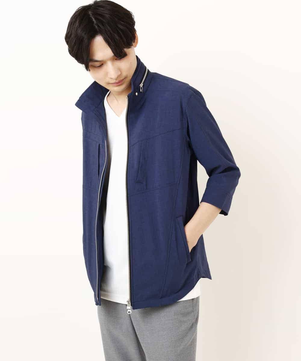 MKJGR07170 MK MICHEL KLEIN HOMME(MKミッシェルクランオム) スタンドシャツブルゾン ブルー