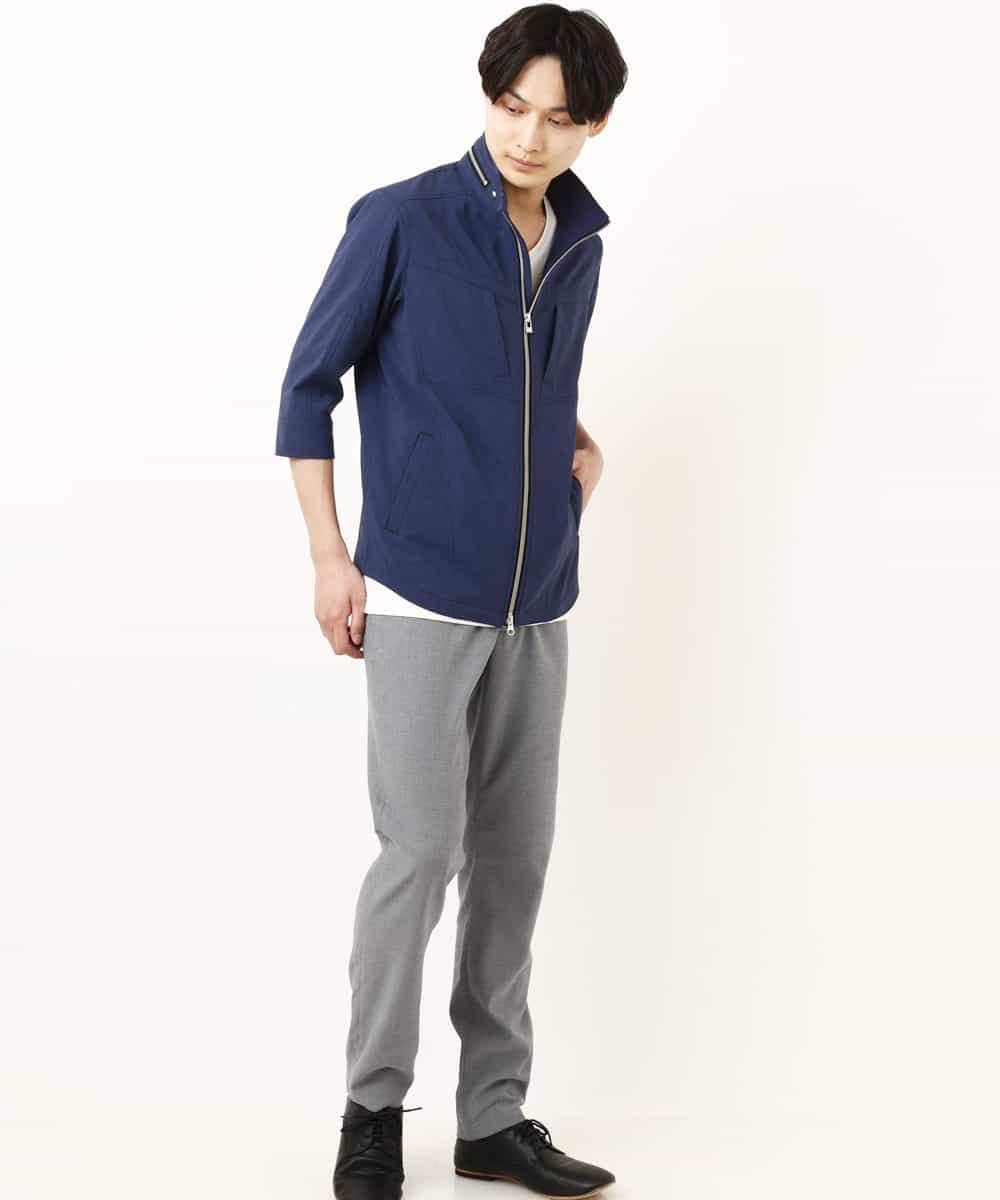 MKJGR07170 MK MICHEL KLEIN HOMME(MKミッシェルクランオム) スタンドシャツブルゾン ブルー