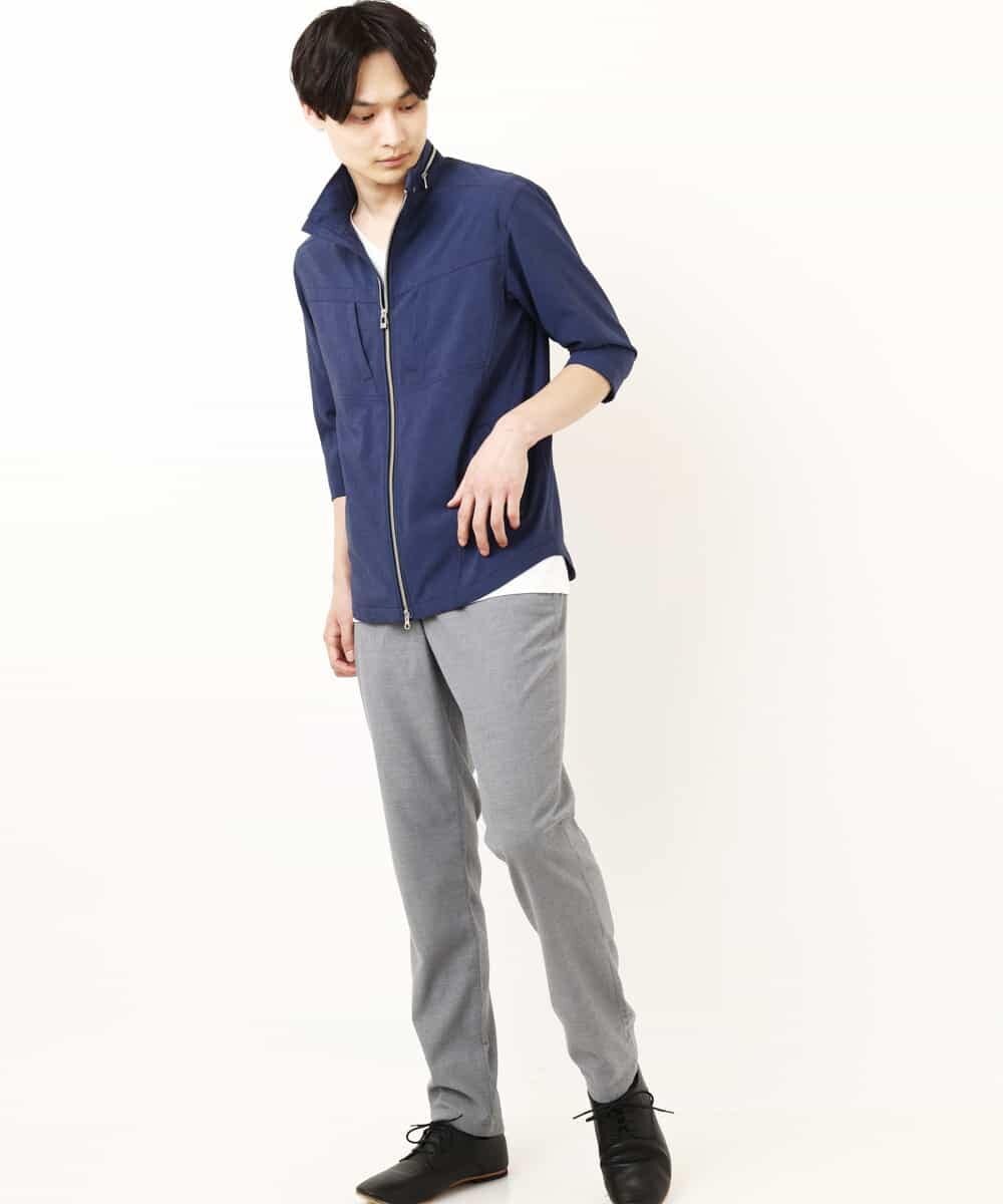 MKJGR07170 MK MICHEL KLEIN HOMME(MKミッシェルクランオム) スタンドシャツブルゾン ブルー