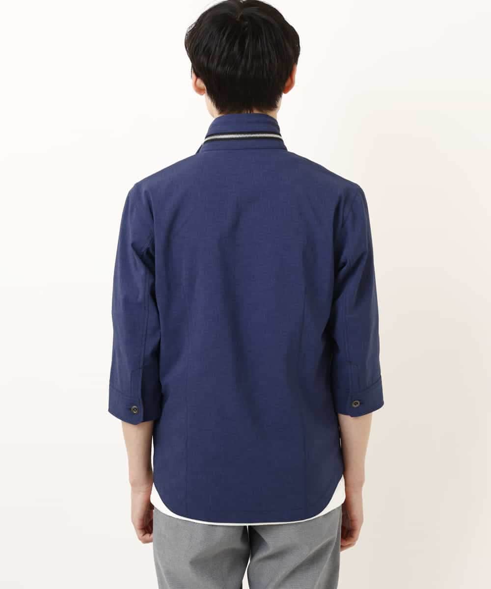 MKJGR07170 MK MICHEL KLEIN HOMME(MKミッシェルクランオム) スタンドシャツブルゾン ブルー