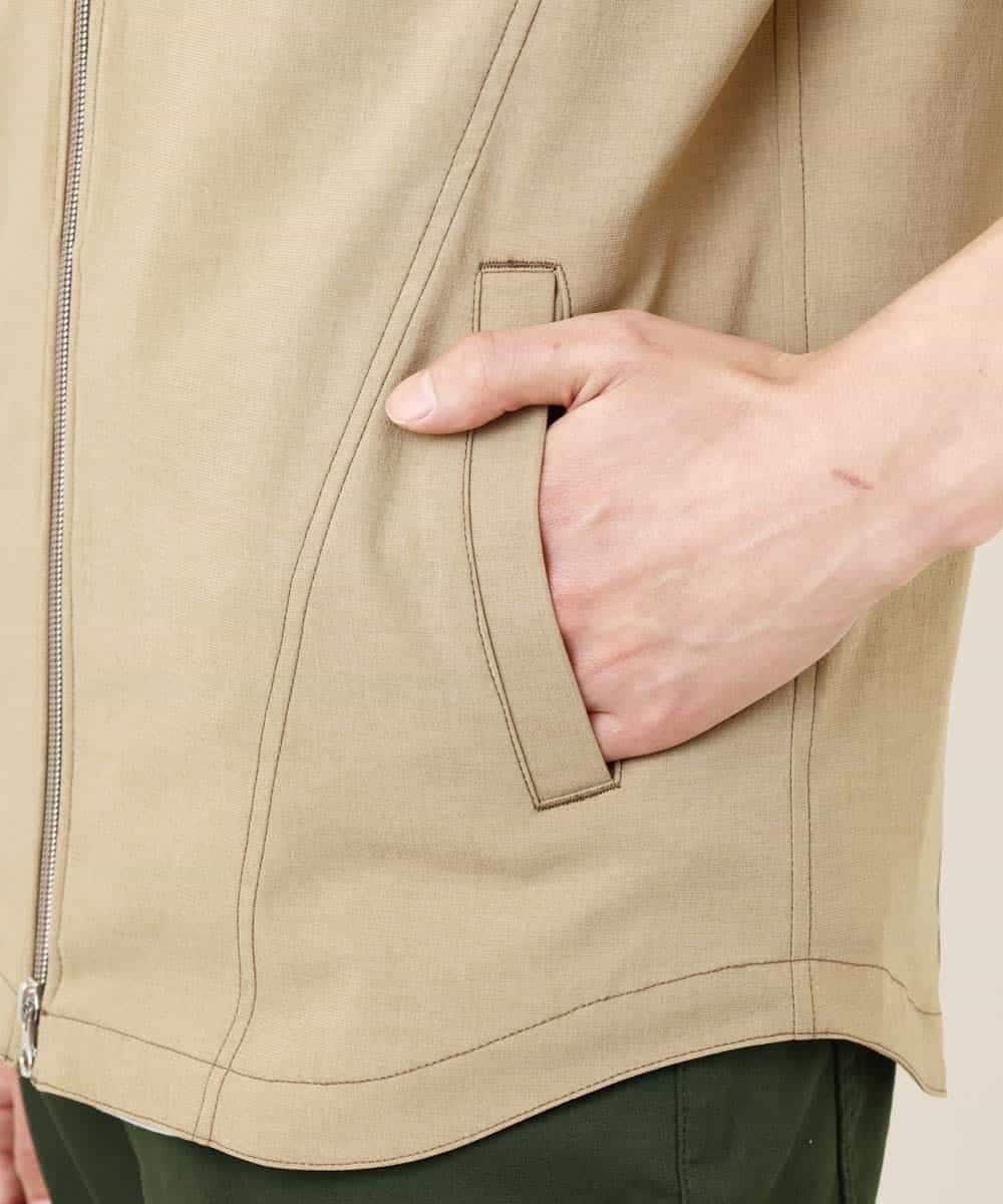 MKJGR07170 MK MICHEL KLEIN HOMME(MKミッシェルクランオム) スタンドシャツブルゾン ベージュ