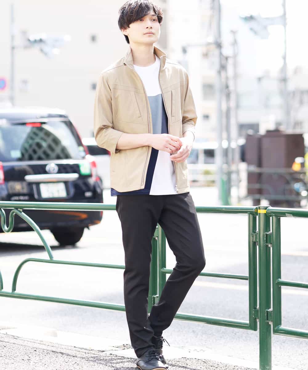 MKJGR07170 MK MICHEL KLEIN HOMME(MKミッシェルクランオム) スタンドシャツブルゾン ベージュ