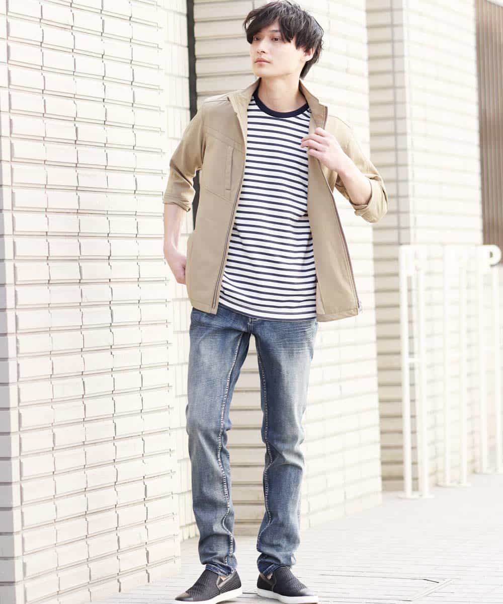 MKJGR07170 MK MICHEL KLEIN HOMME(MKミッシェルクランオム) スタンドシャツブルゾン ベージュ