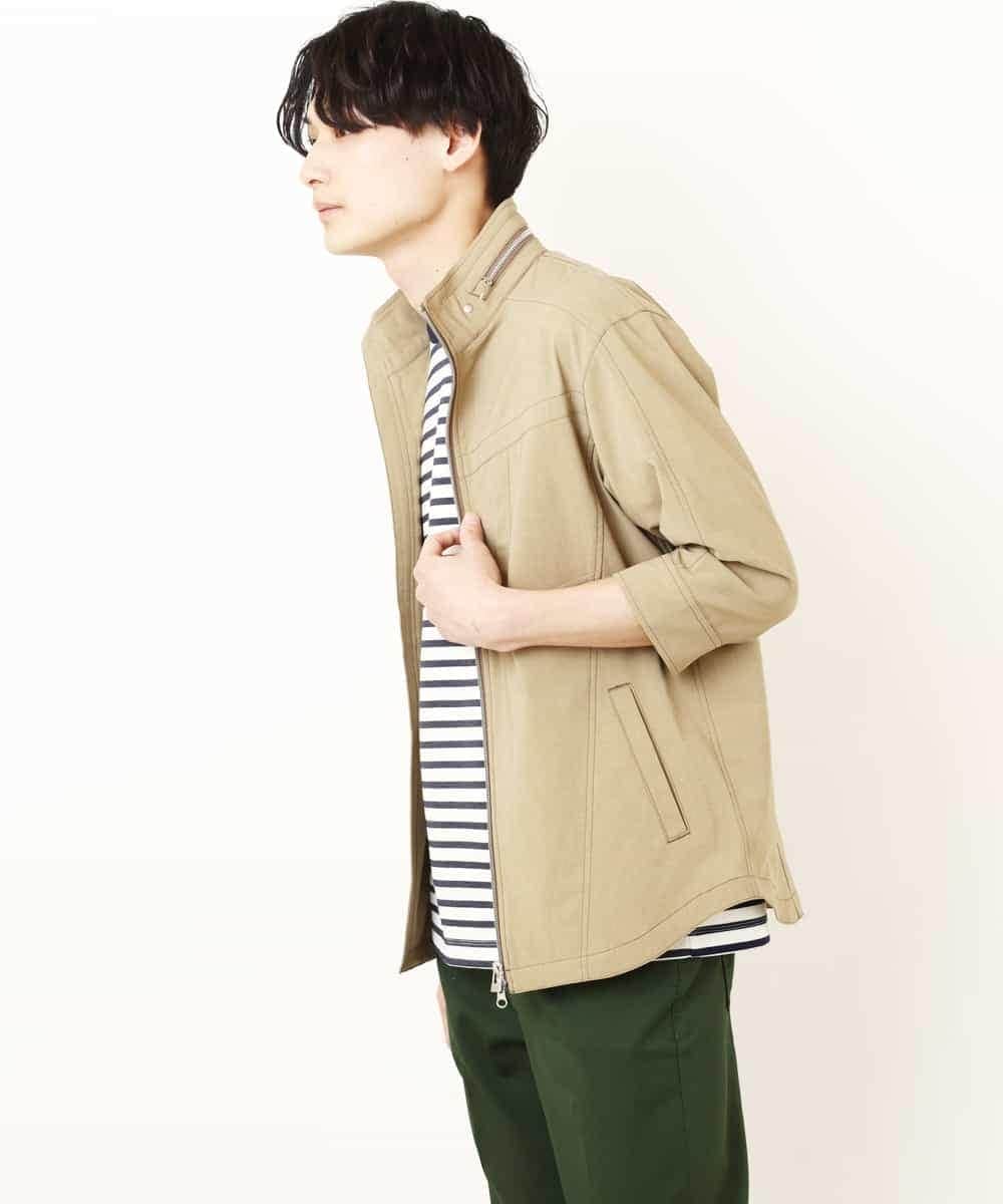 MKJGR07170 MK MICHEL KLEIN HOMME(MKミッシェルクランオム) スタンドシャツブルゾン ベージュ