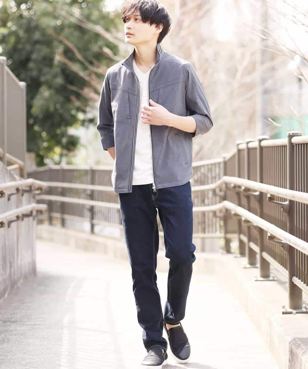 MKJGR07170 MK MICHEL KLEIN HOMME(MKミッシェルクランオム) スタンドシャツブルゾン ダークグレー