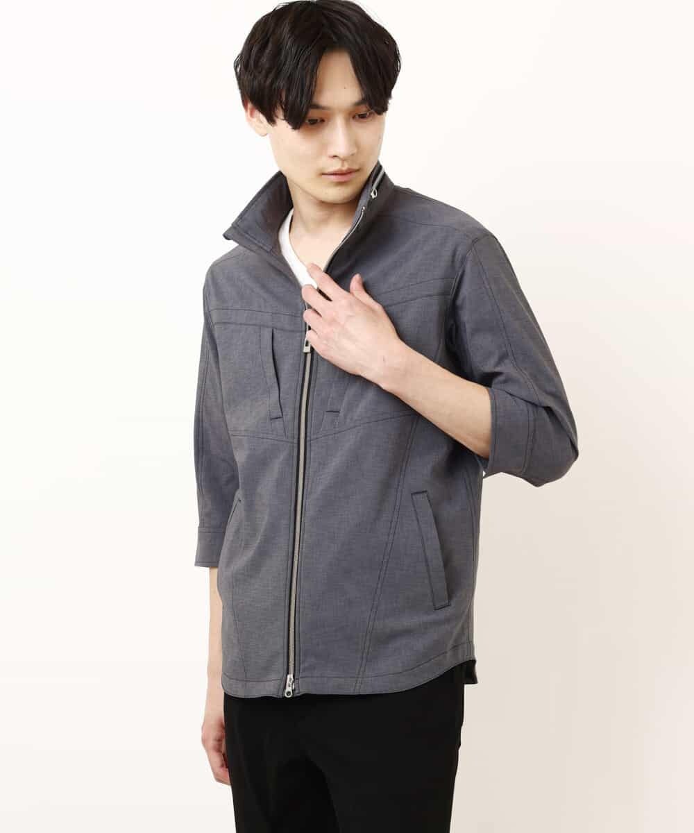 MKJGR07170 MK MICHEL KLEIN HOMME(MKミッシェルクランオム) スタンドシャツブルゾン ダークグレー