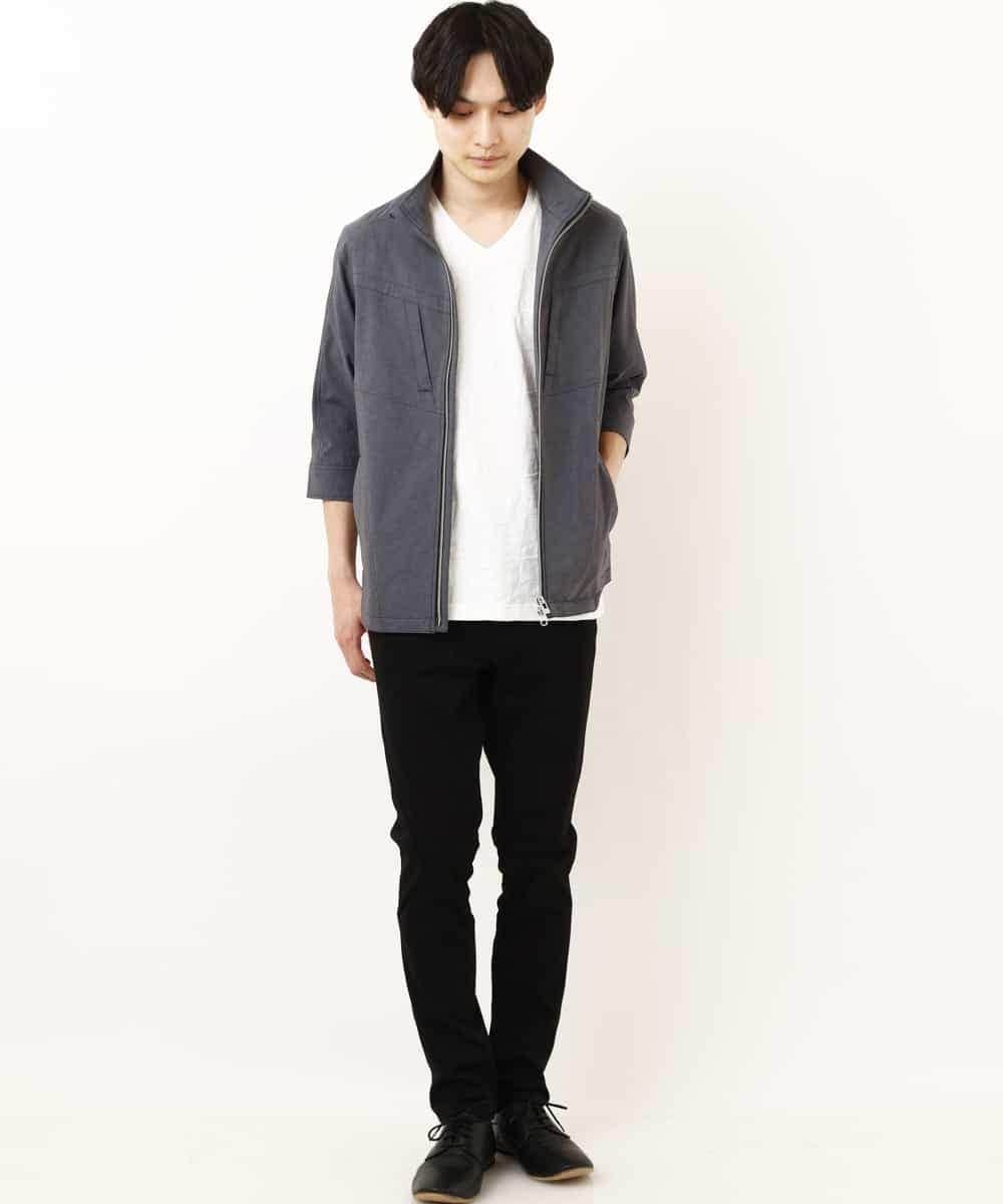 MKJGR07170 MK MICHEL KLEIN HOMME(MKミッシェルクランオム) スタンドシャツブルゾン ダークグレー