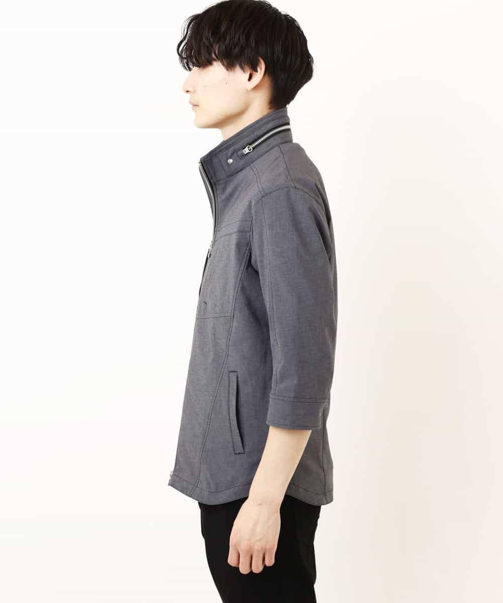 MKJGR07170 MK MICHEL KLEIN HOMME(MKミッシェルクランオム) スタンドシャツブルゾン ダークグレー