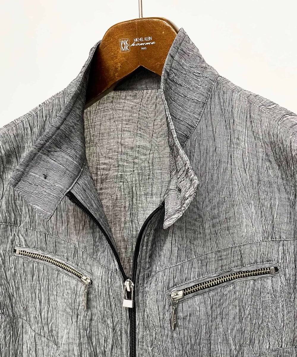 MKJGV73210 MK MICHEL KLEIN HOMME(MKミッシェルクランオム) スタンドカラーブルゾン / ヨウリュウワッシャー グレー (92)
