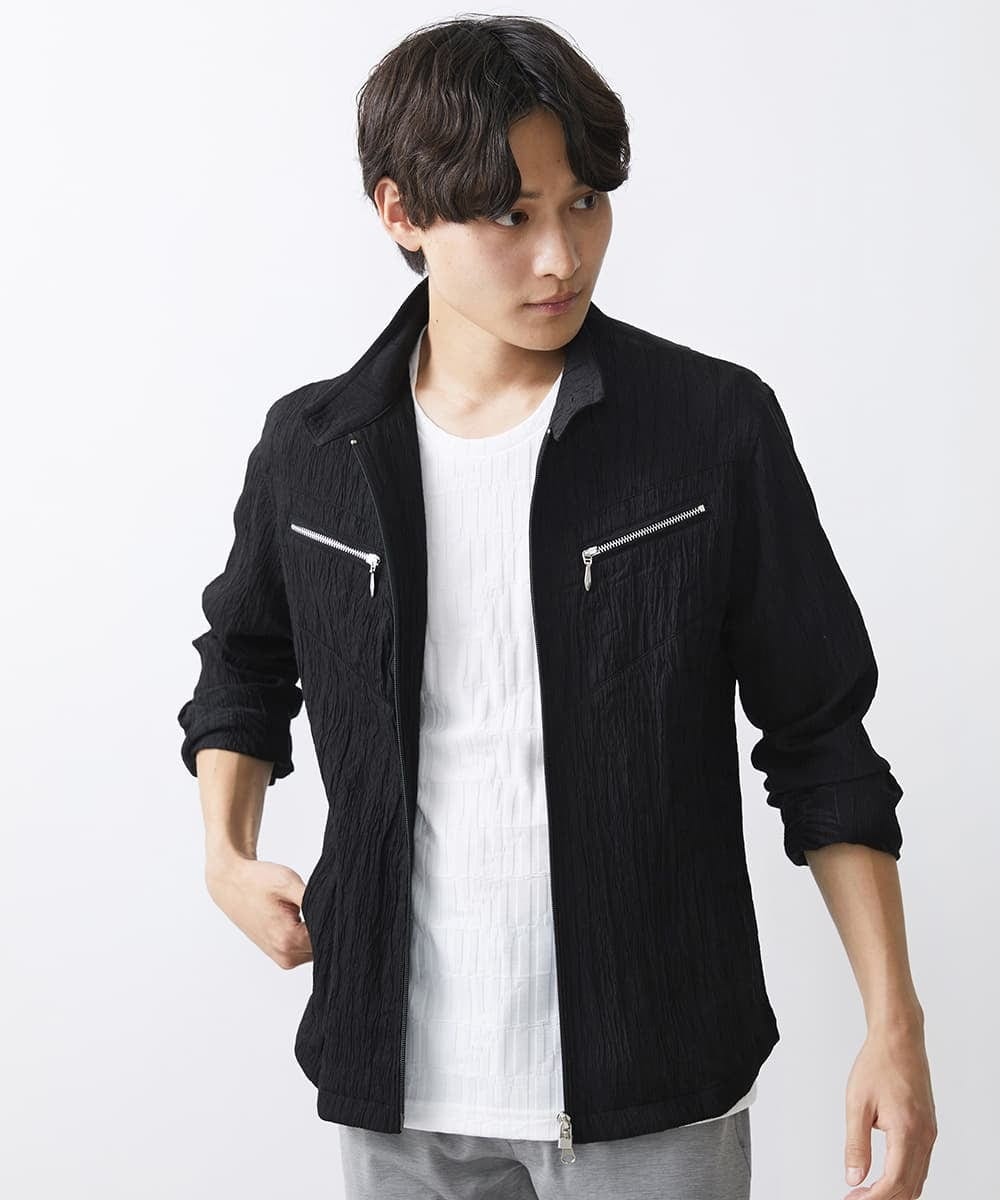 MKJGV73210 MK MICHEL KLEIN HOMME(MKミッシェルクランオム) スタンドカラーブルゾン / ヨウリュウワッシャー ブラック（94）