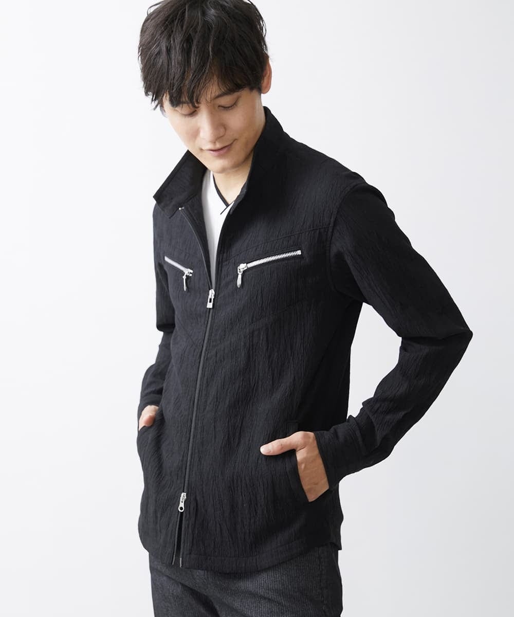 MKJGV73210 MK MICHEL KLEIN HOMME(MKミッシェルクランオム) スタンドカラーブルゾン / ヨウリュウワッシャー ブラック（94）