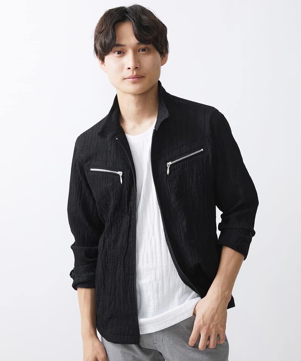MKJGV73210 MK MICHEL KLEIN HOMME(MKミッシェルクランオム) スタンドカラーブルゾン / ヨウリュウワッシャー ブラック（94）