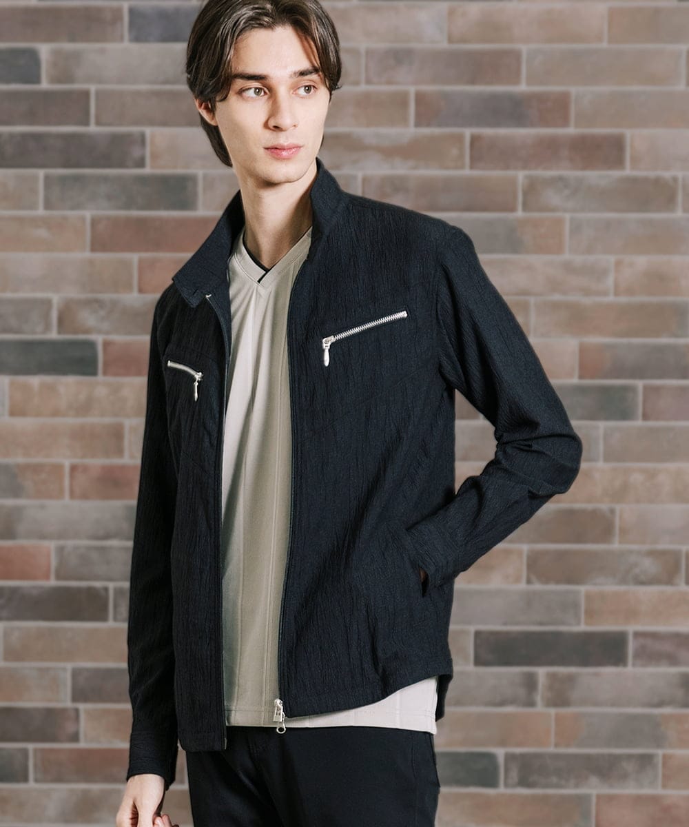 MKJGV73210 MK MICHEL KLEIN HOMME(MKミッシェルクランオム) スタンドカラーブルゾン / ヨウリュウワッシャー ブラック（94）