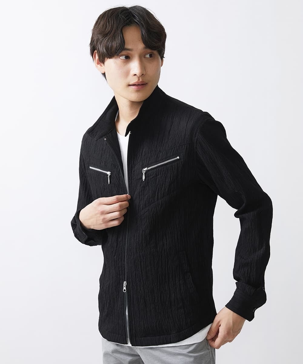 MKJGV73210 MK MICHEL KLEIN HOMME(MKミッシェルクランオム) スタンドカラーブルゾン / ヨウリュウワッシャー ブラック（94）
