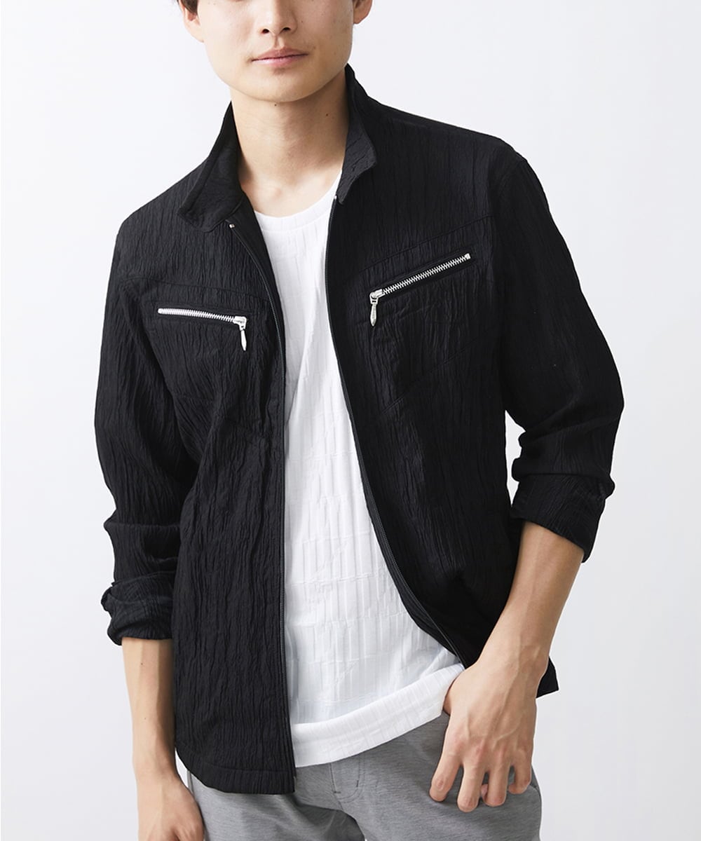 MKJGV73210 MK MICHEL KLEIN HOMME(MKミッシェルクランオム) スタンドカラーブルゾン / ヨウリュウワッシャー ブラック（94）