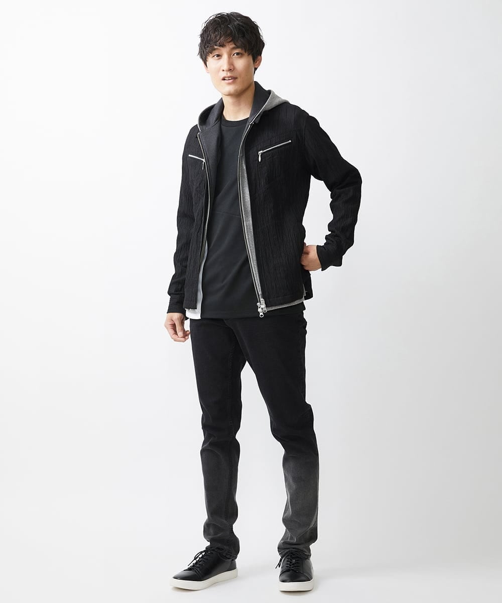 MKJGV73210 MK MICHEL KLEIN HOMME(MKミッシェルクランオム) スタンドカラーブルゾン / ヨウリュウワッシャー ブラック（94）