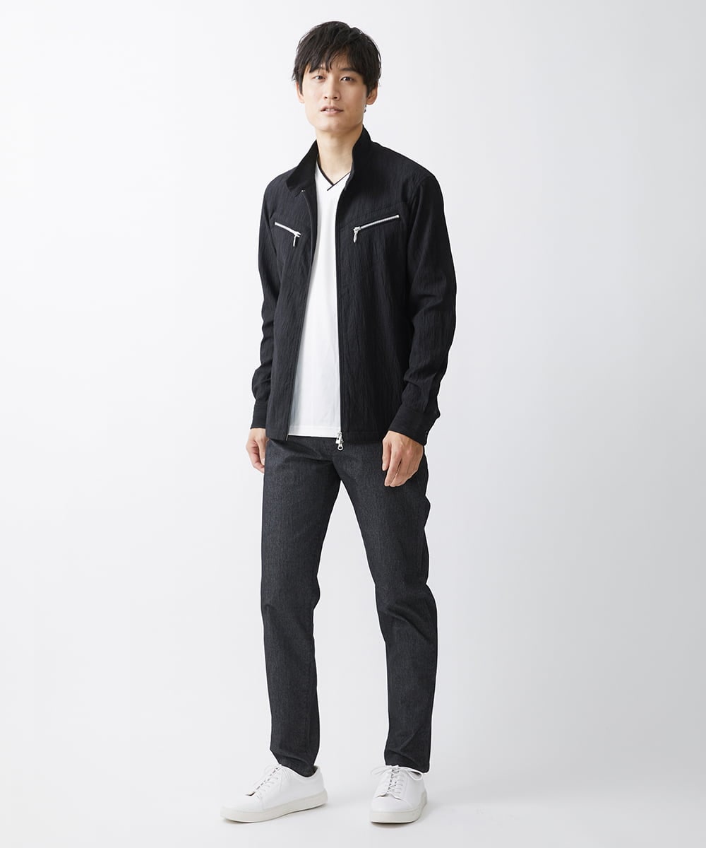 MKJGV73210 MK MICHEL KLEIN HOMME(MKミッシェルクランオム) スタンドカラーブルゾン / ヨウリュウワッシャー ブラック（94）