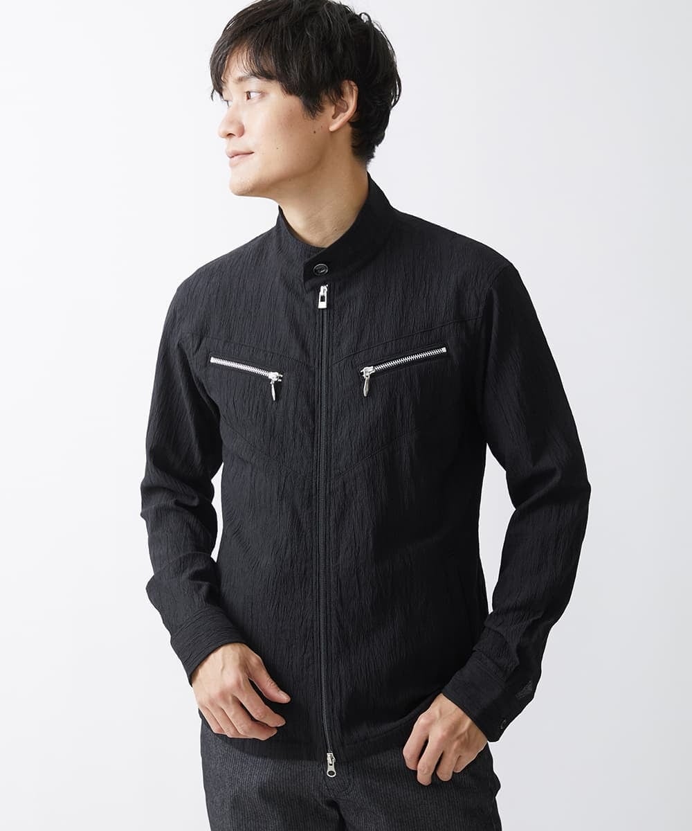 MKJGV73210 MK MICHEL KLEIN HOMME(MKミッシェルクランオム) スタンドカラーブルゾン / ヨウリュウワッシャー ブラック（94）