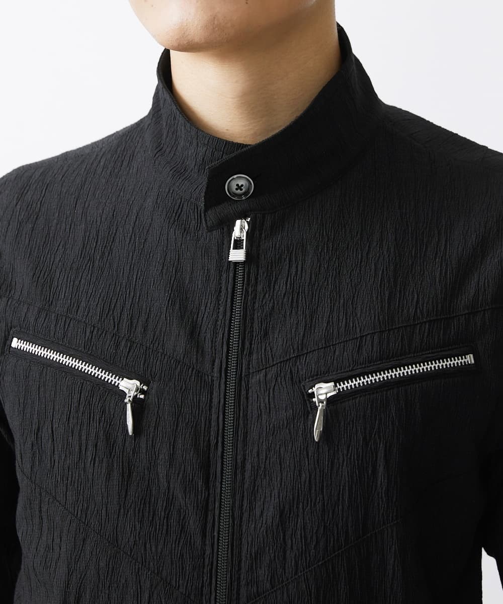 MKJGV73210 MK MICHEL KLEIN HOMME(MKミッシェルクランオム) スタンドカラーブルゾン / ヨウリュウワッシャー ブラック（94）