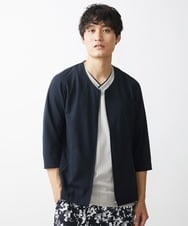 MKJGX13130 MK MICHEL KLEIN HOMME(MKミッシェルクランオム) ノーカラーブルゾン ネイビー