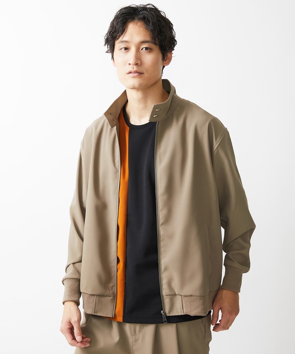 MKJGX30150 MK MICHEL KLEIN HOMME(MKミッシェルクランオム) パウダリーストレッチドッグイヤーブルゾン /【セットアップ対応】 カーキ
