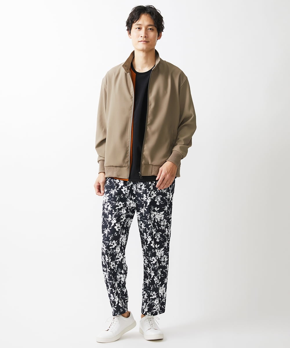 MKJGX30150 MK MICHEL KLEIN HOMME(MKミッシェルクランオム) パウダリーストレッチドッグイヤーブルゾン /【セットアップ対応】 カーキ