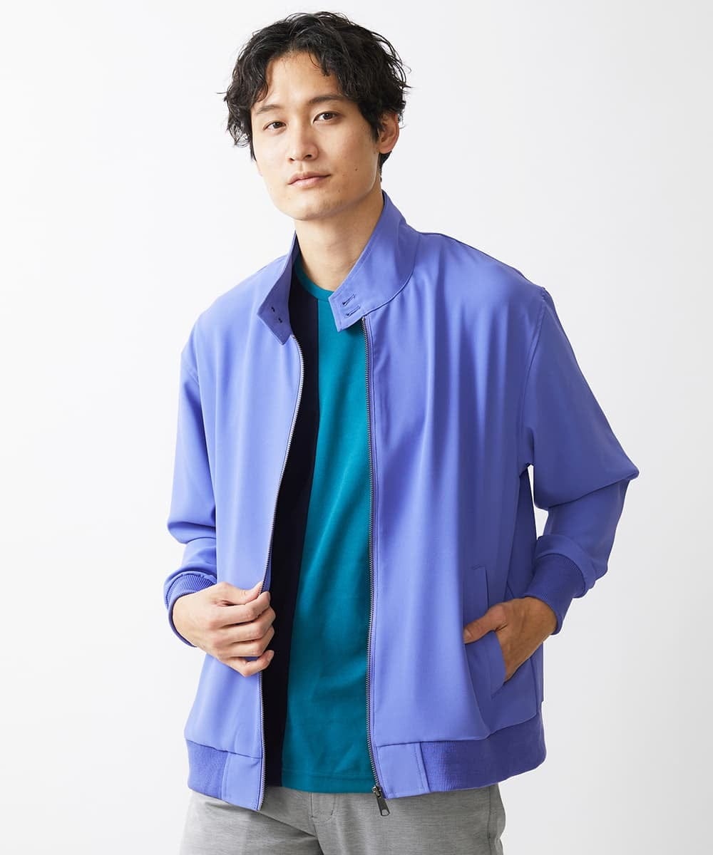 MKJGX30150 MK MICHEL KLEIN HOMME(MKミッシェルクランオム) パウダリーストレッチドッグイヤーブルゾン /【セットアップ対応】 ラベンダー