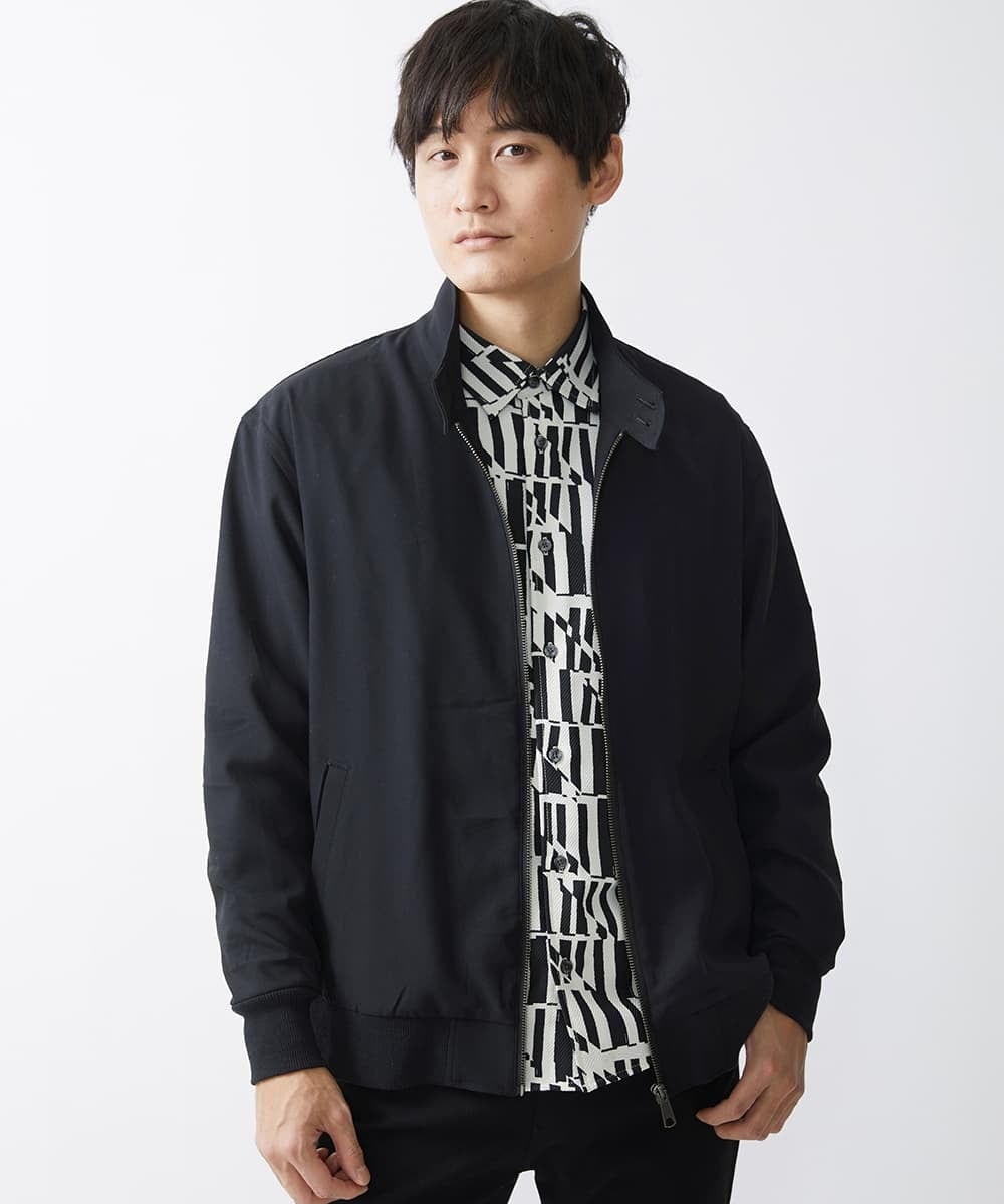 MKJGX30150 MK MICHEL KLEIN HOMME(MKミッシェルクランオム) パウダリーストレッチドッグイヤーブルゾン /【セットアップ対応】 ブラック