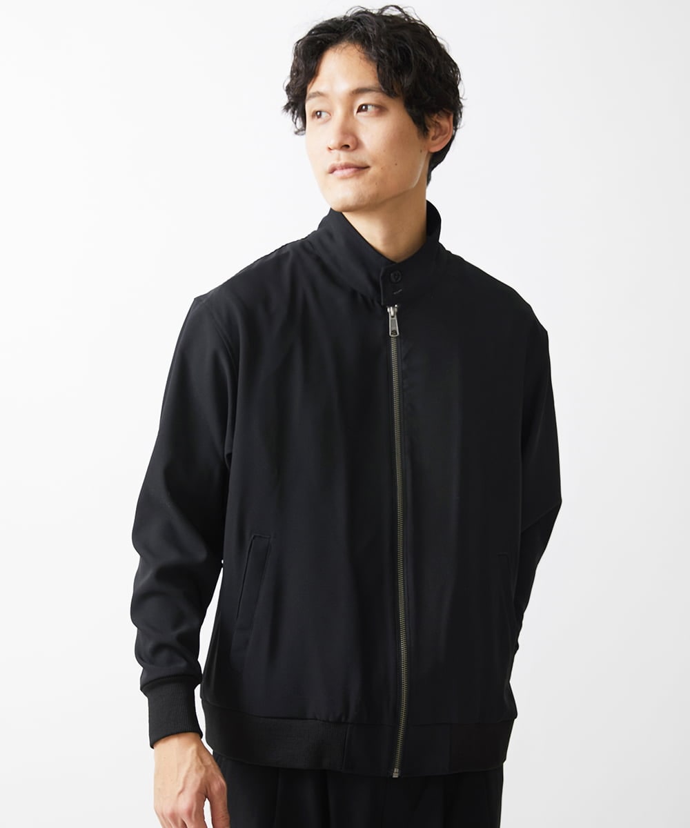 MKJGX30150 MK MICHEL KLEIN HOMME(MKミッシェルクランオム) パウダリーストレッチドッグイヤーブルゾン /【セットアップ対応】 ブラック