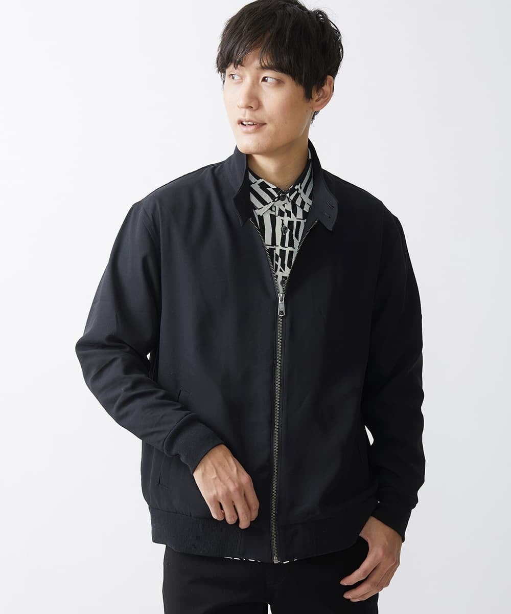 MKJGX30150 MK MICHEL KLEIN HOMME(MKミッシェルクランオム) パウダリーストレッチドッグイヤーブルゾン /【セットアップ対応】 ブラック