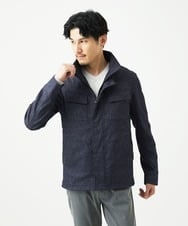 MKJJC30272 MK MICHEL KLEIN HOMME(MKミッシェルクランオム) 【ライナー付き / 撥水 / ストレッチ】 COMFUN CLOTH(コンファンクロス） フード付ブルゾン ブルー