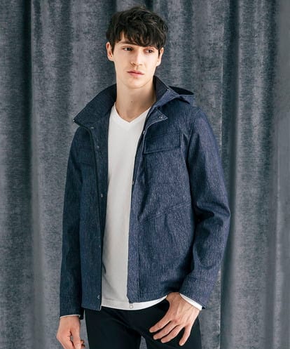 MKJJC30272 MK MICHEL KLEIN HOMME 【ライナー付き / 撥水 / ストレッチ】 COMFUN CLOTH フードブルゾン