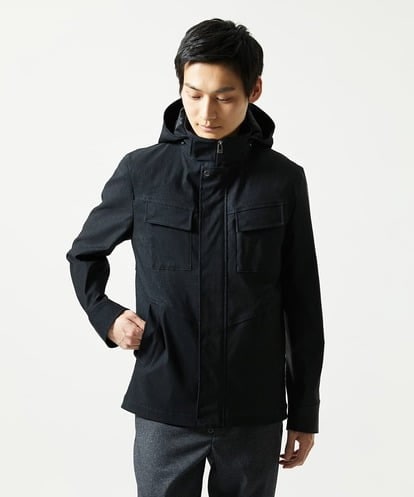MKJJC30272 MK MICHEL KLEIN HOMME 【ライナー付き / 撥水 / ストレッチ】 COMFUN CLOTH フードブルゾン