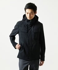 MKJJC30272 MK MICHEL KLEIN HOMME(MKミッシェルクランオム) 【ライナー付き / 撥水 / ストレッチ】 COMFUN CLOTH(コンファンクロス） フード付ブルゾン ブラック