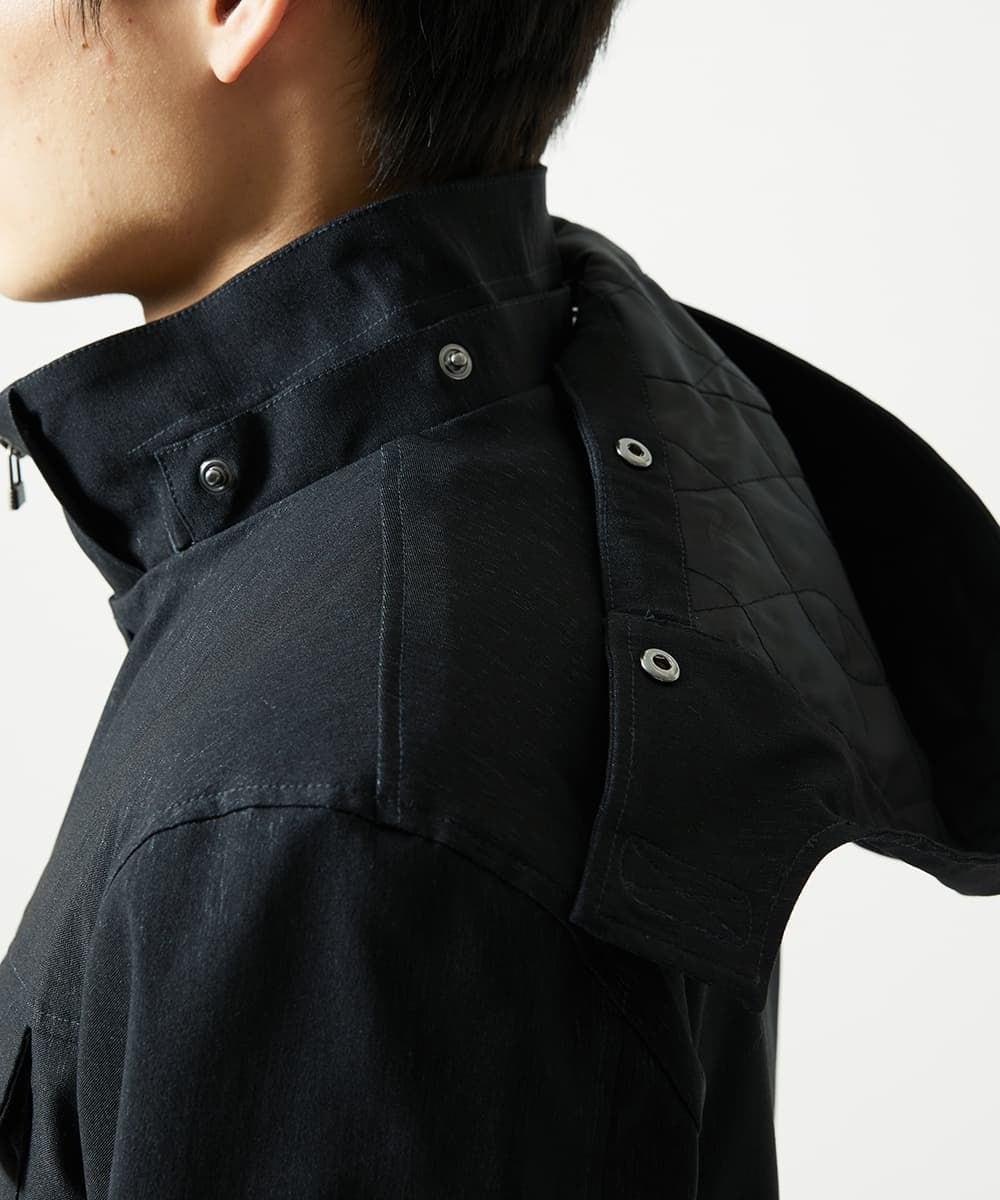 MKJJC30272 MK MICHEL KLEIN HOMME(MKミッシェルクランオム) 【ライナー付き / 撥水 / ストレッチ】 COMFUN CLOTH(コンファンクロス） フード付ブルゾン ブラック